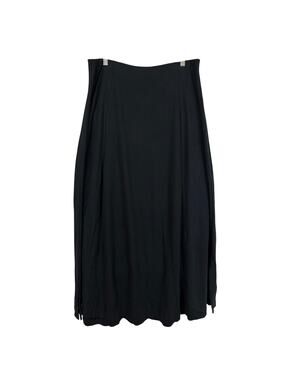 Vintage 90s Norm Thompson Black Side Split Maxi Skirt Size XL